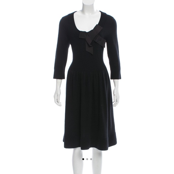 Kate Spade Black Wool.MIDI Sweater Dress - Picture 4 of 6